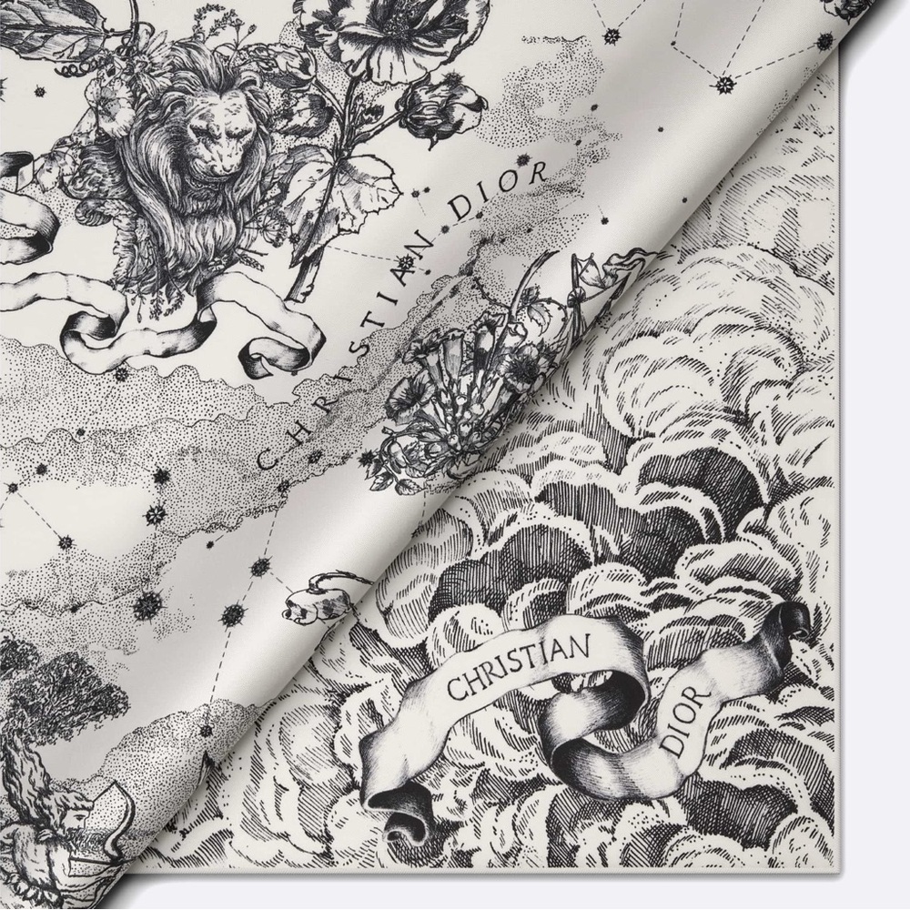 Christian Dior Toile de Jouy Zodiac 90 square scarf